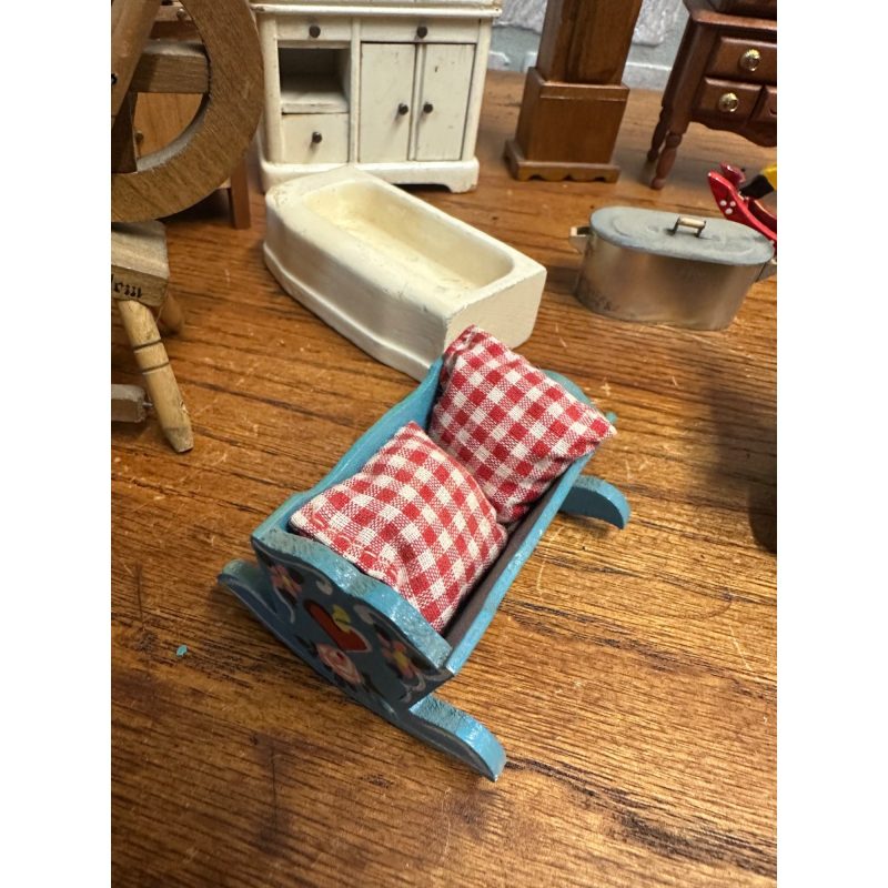 Vintage Dollhouse Furniture Lot 1:1 Scale Day Bed, Table, Highboy ++