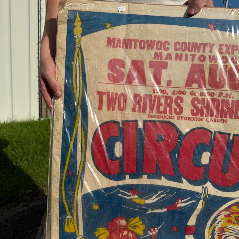 Vintage 1970s Two Rivers Shrine Club Circus Poster Manitowoc Expo