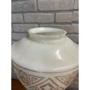 Antique Art Deco Nouveau Milk Glass Acorn Ceiling Light Fixtures Set (6)