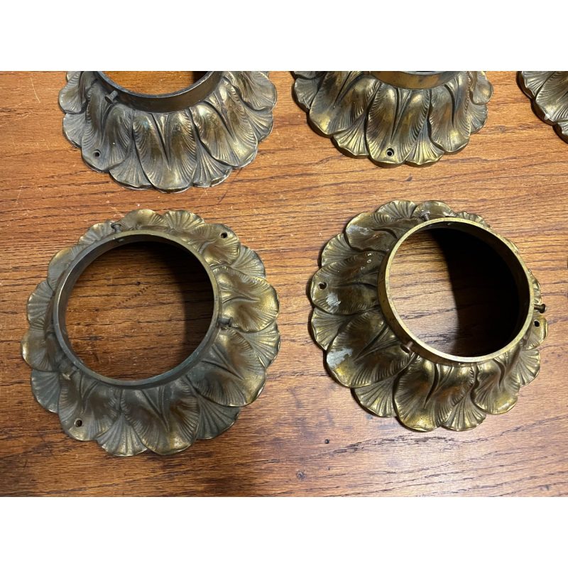 Antique Art Deco Nouveau Milk Glass Acorn Ceiling Light Fixtures Set (6)