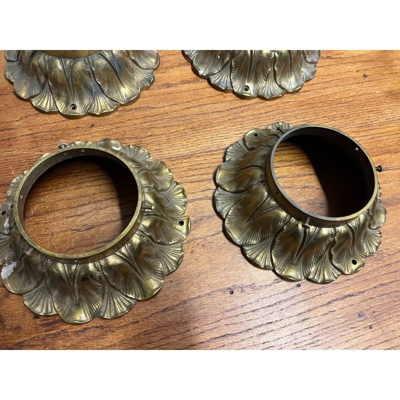 Antique Art Deco Nouveau Milk Glass Acorn Ceiling Light Fixtures Set (6)