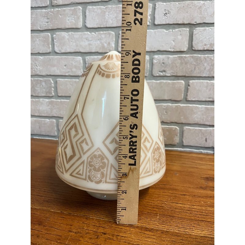 Antique Art Deco Nouveau Milk Glass Acorn Ceiling Light Fixtures Set (6)