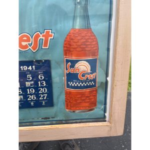 Vintage 1941 Sun Crest Suncrest Soda Advertising Calendar Sign