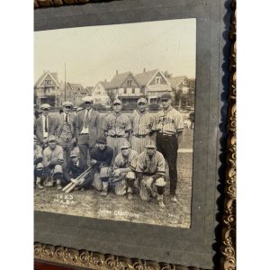 Antique 1920s Baseball Photograph Framed Milwaukee Wis Fons' Billiards Sports