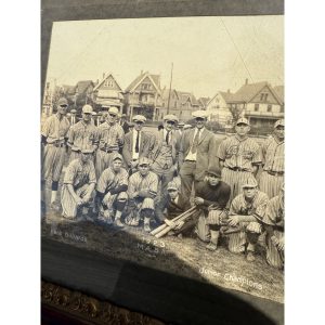 Antique 1920s Baseball Photograph Framed Milwaukee Wis Fons' Billiards Sports