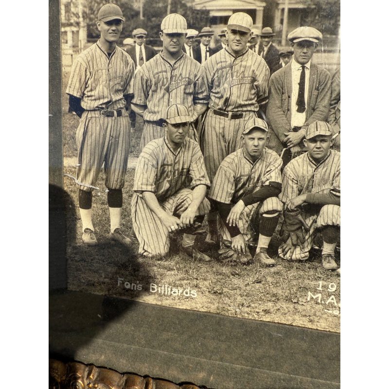 Antique 1920s Baseball Photograph Framed Milwaukee Wis Fons' Billiards Sports