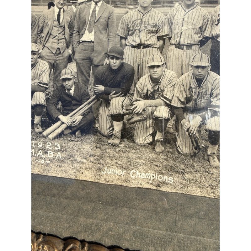 Antique 1920s Baseball Photograph Framed Milwaukee Wis Fons' Billiards Sports
