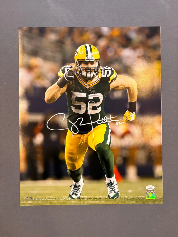 Clay Matthews Auto’d 16x20