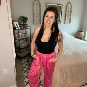 A little bit of luxe satin drawstring pants