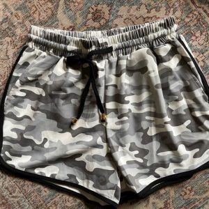 Commander grey camo drawstring shorts