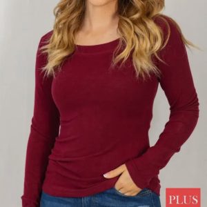 Plus long sleeve criss cross open back