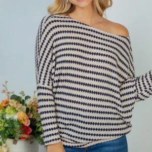 Plus long sleeve diamond pattern