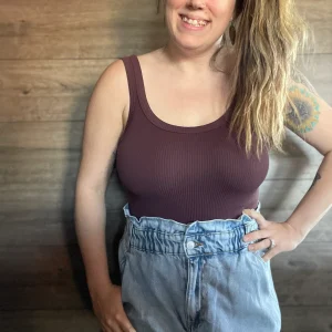 Megan paper bag waist barrel Jean