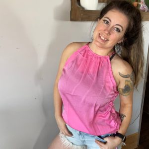 Cooler than me halter cami, pink