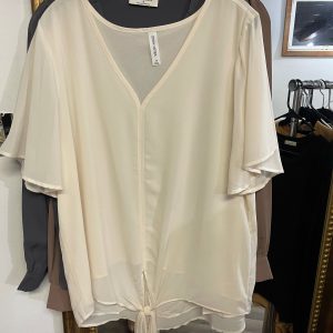 Double layer chiffon tie top