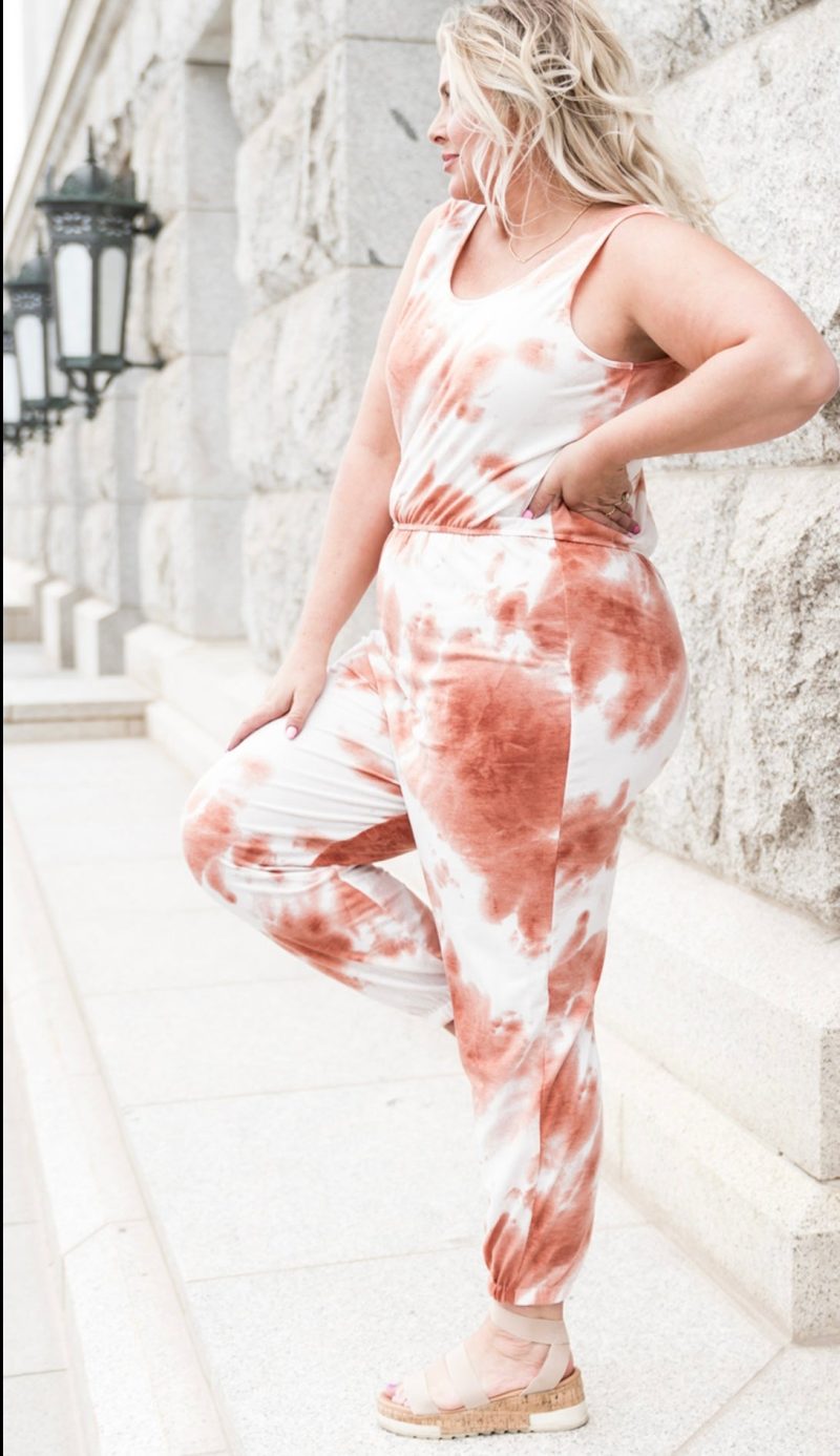 Tie dye sleeveless romper